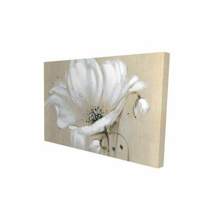 FONDO 12 x 18 in. White Abstract Wild Flower-Print on Canvas FO2785371